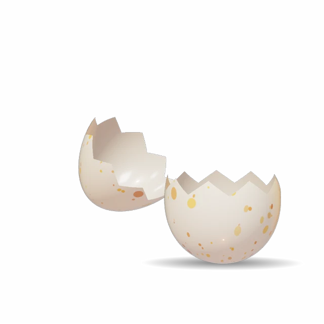A cracked, empty egg